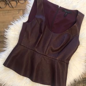 Sexy Peplum Faux Leather top!